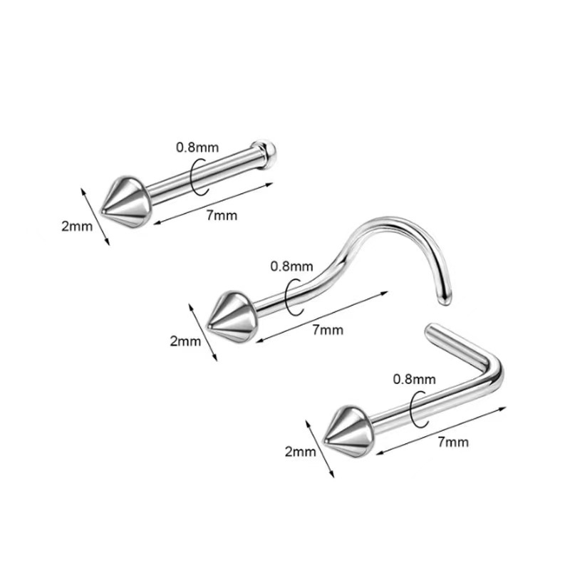 Inel nazal – stil non-mainstream, oțel inoxidabil, electroplacare, puritate 18K