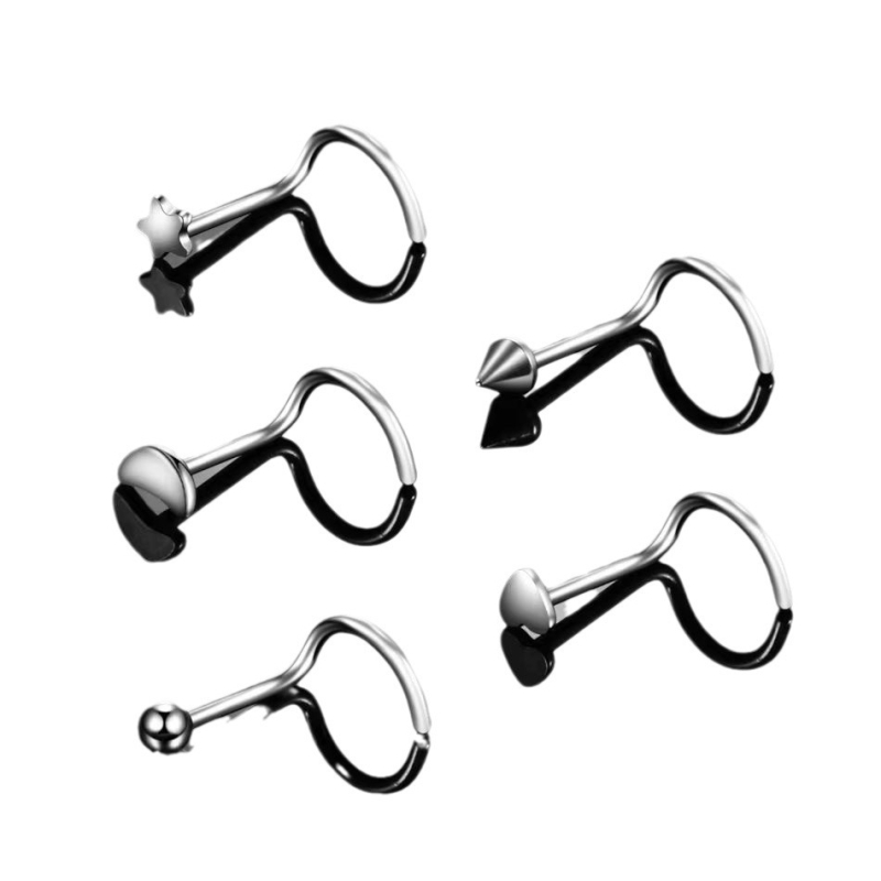 Inel nazal – stil non-mainstream, oțel inoxidabil, electroplacare, puritate 18K