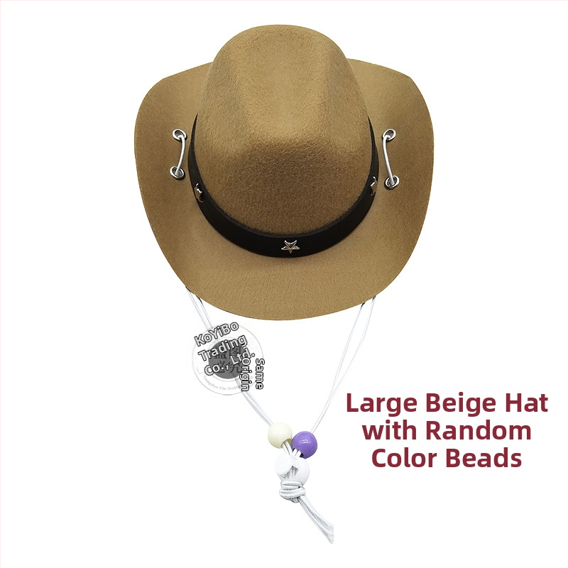 Augintinių žaislas: Kauboja skrybėlė katėms ir šunims, mini karoliukų skrybėlė, tinkama visoms sezonoms