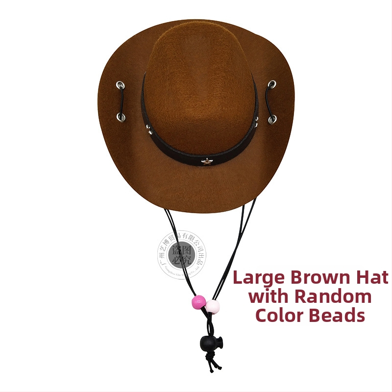 Augintinių žaislas: Kauboja skrybėlė katėms ir šunims, mini karoliukų skrybėlė, tinkama visoms sezonoms