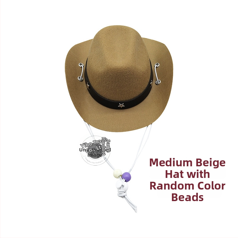 Augintinių žaislas: Kauboja skrybėlė katėms ir šunims, mini karoliukų skrybėlė, tinkama visoms sezonoms