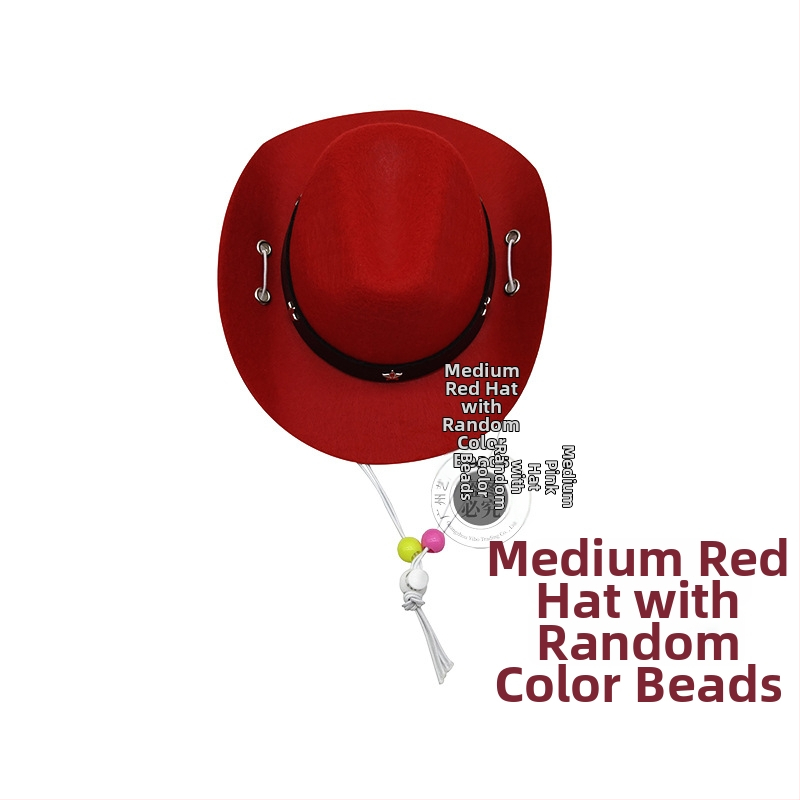 Augintinių žaislas: Kauboja skrybėlė katėms ir šunims, mini karoliukų skrybėlė, tinkama visoms sezonoms