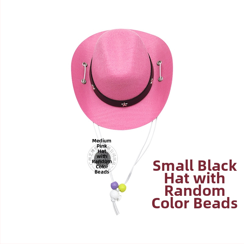 Augintinių žaislas: Kauboja skrybėlė katėms ir šunims, mini karoliukų skrybėlė, tinkama visoms sezonoms
