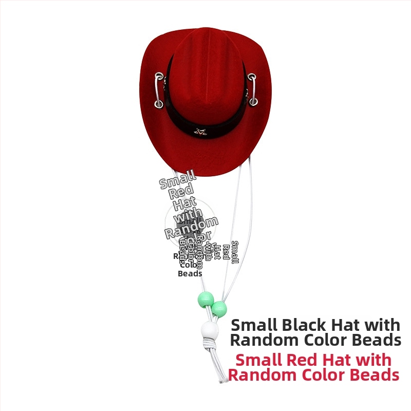 Augintinių žaislas: Kauboja skrybėlė katėms ir šunims, mini karoliukų skrybėlė, tinkama visoms sezonoms