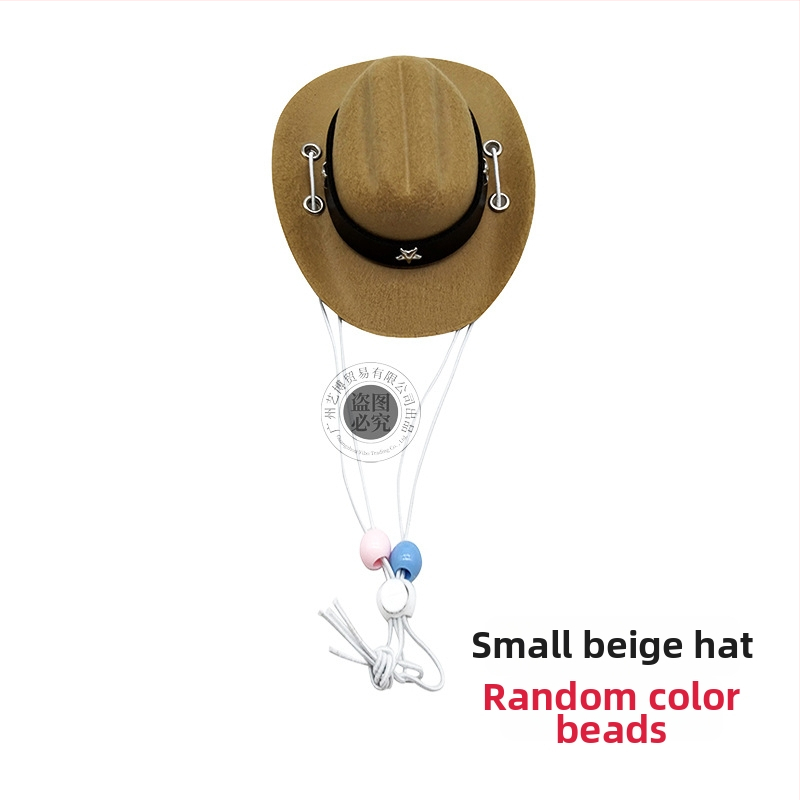 Augintinių žaislas: Kauboja skrybėlė katėms ir šunims, mini karoliukų skrybėlė, tinkama visoms sezonoms