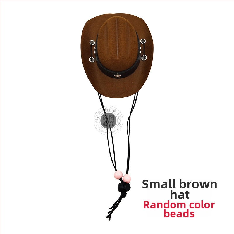 Augintinių žaislas: Kauboja skrybėlė katėms ir šunims, mini karoliukų skrybėlė, tinkama visoms sezonoms