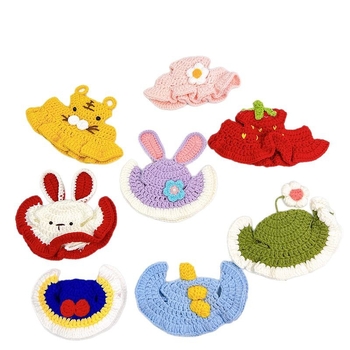 Megzta kepurė gyvūnėliams (katėms ir šunims) - juokingas įvaizdžio aksesuaras, rankomis megzta iš vilnos, visoms metų laikams, gatvės stilius