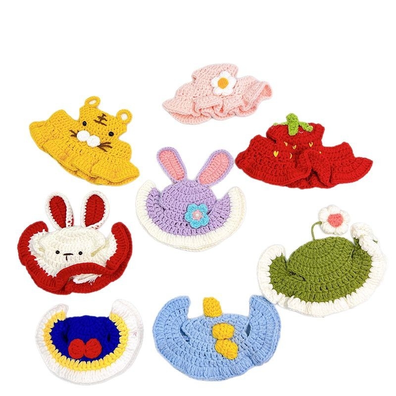 Megzta kepurė gyvūnėliams (katėms ir šunims) - juokingas įvaizdžio aksesuaras, rankomis megzta iš vilnos, visoms metų laikams, gatvės stilius