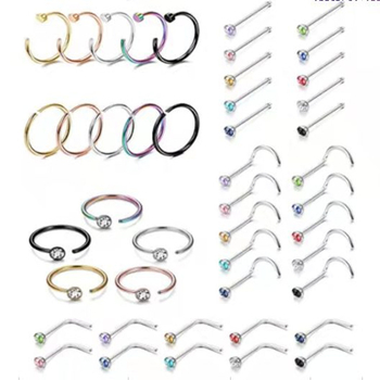 Autonomy bijuterii nazale din oțel inoxidabil – știfturi nazale unisex cu zirconiu artificial, placare electrolitică, personalizabile