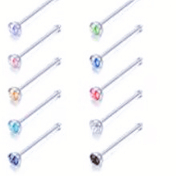 Autonomy bijuterii nazale din oțel inoxidabil – știfturi nazale unisex cu zirconiu artificial, placare electrolitică, personalizabile