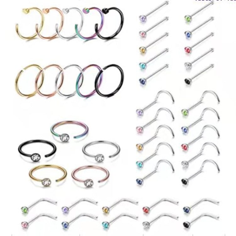 Autonomy bijuterii nazale din oțel inoxidabil – știfturi nazale unisex cu zirconiu artificial, placare electrolitică, personalizabile