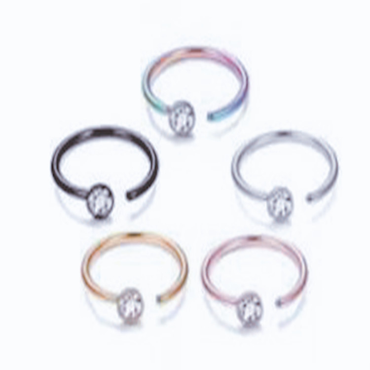 Autonomy bijuterii nazale din oțel inoxidabil – știfturi nazale unisex cu zirconiu artificial, placare electrolitică, personalizabile