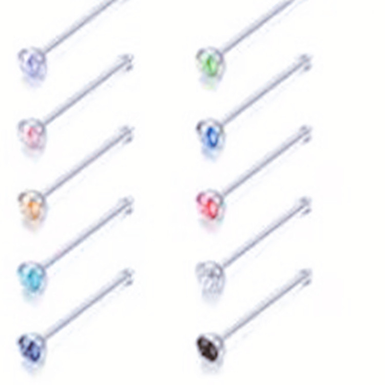 Autonomy bijuterii nazale din oțel inoxidabil – știfturi nazale unisex cu zirconiu artificial, placare electrolitică, personalizabile