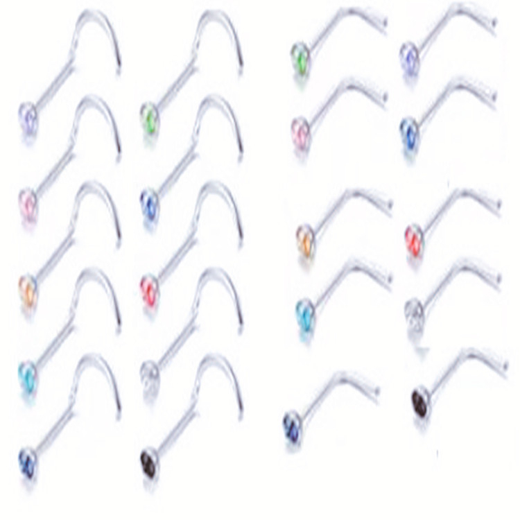 Autonomy bijuterii nazale din oțel inoxidabil – știfturi nazale unisex cu zirconiu artificial, placare electrolitică, personalizabile