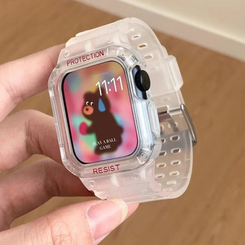 Защитен калъф за Apple Watch с интегриран дизайн на каишка, TPU материал, модерен стил