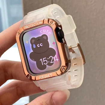 Защитен калъф за Apple Watch с интегриран дизайн на каишка, TPU материал, модерен стил