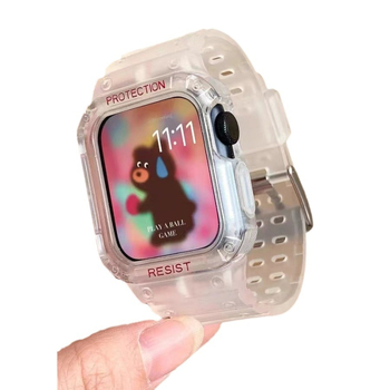 Защитен калъф за Apple Watch с интегриран дизайн на каишка, TPU материал, модерен стил