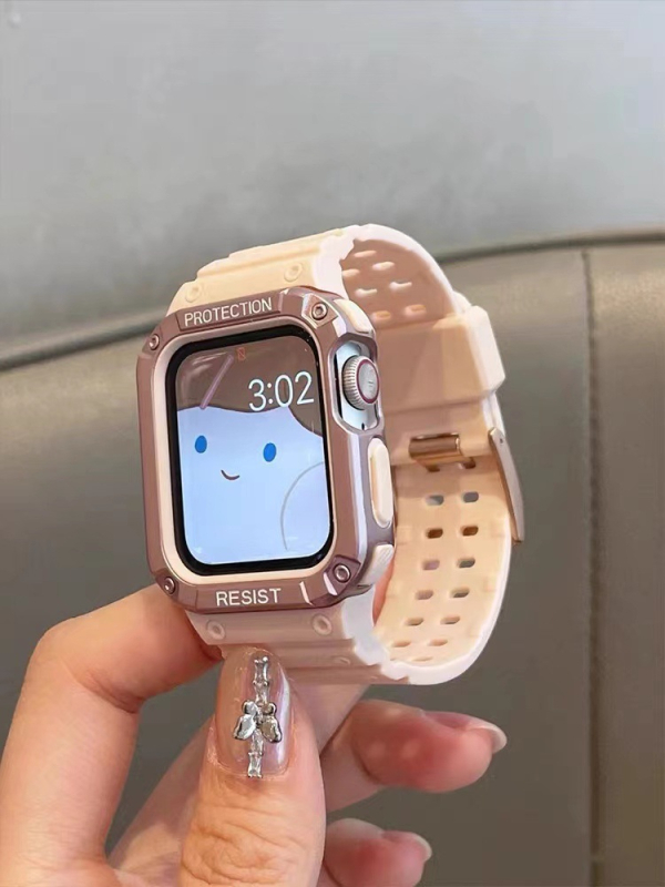 Защитен калъф за Apple Watch с интегриран дизайн на каишка, TPU материал, модерен стил