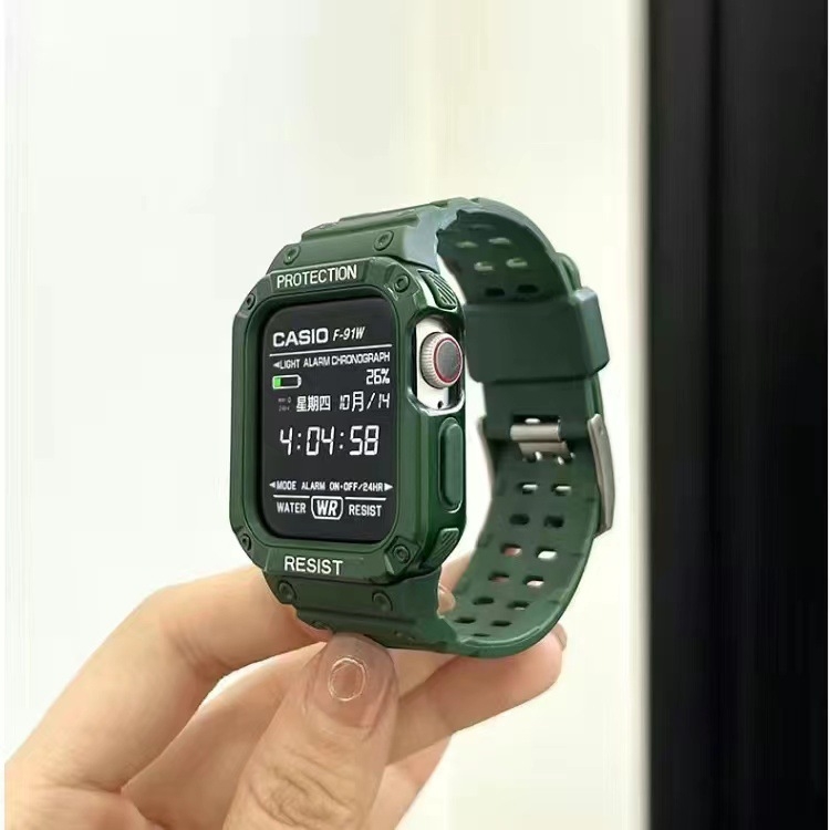 Защитен калъф за Apple Watch с интегриран дизайн на каишка, TPU материал, модерен стил