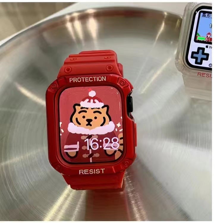 Защитен калъф за Apple Watch с интегриран дизайн на каишка, TPU материал, модерен стил