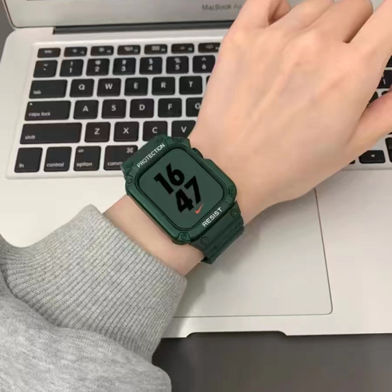 Защитен калъф за Apple Watch с интегриран дизайн на каишка, TPU материал, модерен стил