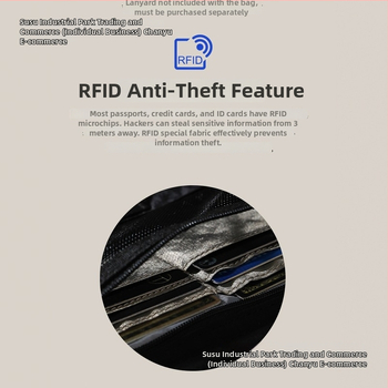 Geantă crossbody pentru documente bărbați – anti-furt, material PU, căptușeală din nylon, vară 2024