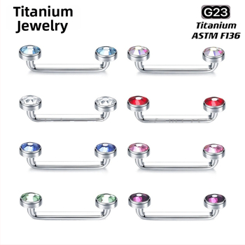 Dreamlee Titano kaulinio nagų graftui – unisex geometrinė forma su Čekijos deimantu, grynumas G23, poliruotas paviršius