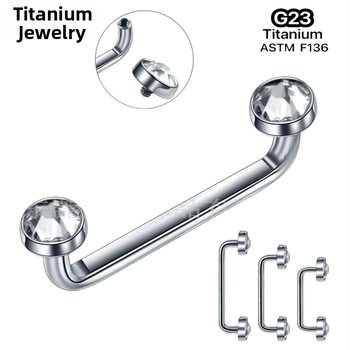 Dreamlee Titano kaulinio nagų graftui – unisex geometrinė forma su Čekijos deimantu, grynumas G23, poliruotas paviršius