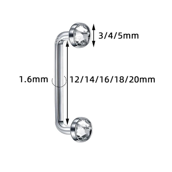 Dreamlee Titano kaulinio nagų graftui – unisex geometrinė forma su Čekijos deimantu, grynumas G23, poliruotas paviršius