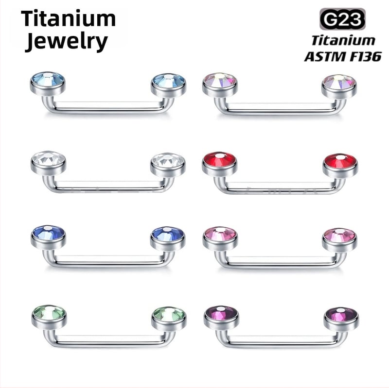 Dreamlee Τιτάνιο Οστικό Νύχι Μεταμόσχευσης – Unisex Γεωμετρικό Σχήμα με Τσέχικο Διαμάντι, Καθαρότητα G23, Γυαλιστερή Επιφάνεια