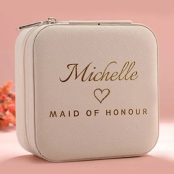 Kožna kutija za nakit 01 – prijenosna kutija s čvrstim kućištem, tekstualni uzorak, u stilu gradske jednostavnosti