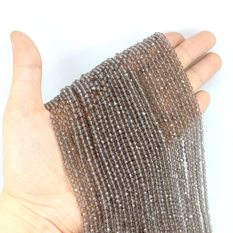 Biseri od tea crystala, okrugli, facetirani, s prirodnim uzorkom kamena