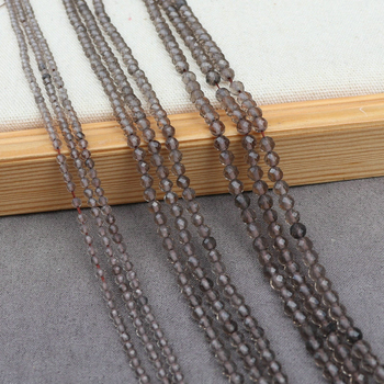 Prirodne čajne kristalne fasetirane okrugle perle, 4 mm, poluproizvod za DIY nakit