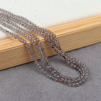 Prirodne čajne kristalne fasetirane okrugle perle, 4 mm, poluproizvod za DIY nakit