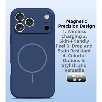 Carcasă pentru iPhone 14 Pro Max din silicon lichid, protecție totală a obiectivului, aderență magnetică puternică.