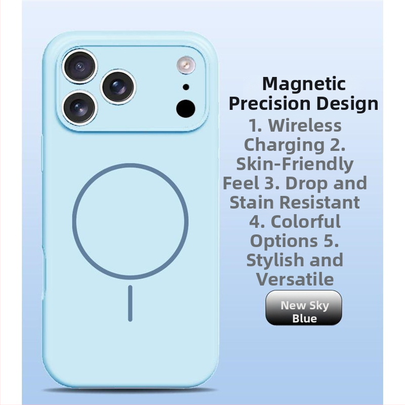 Carcasă pentru iPhone 14 Pro Max din silicon lichid, protecție totală a obiectivului, aderență magnetică puternică.