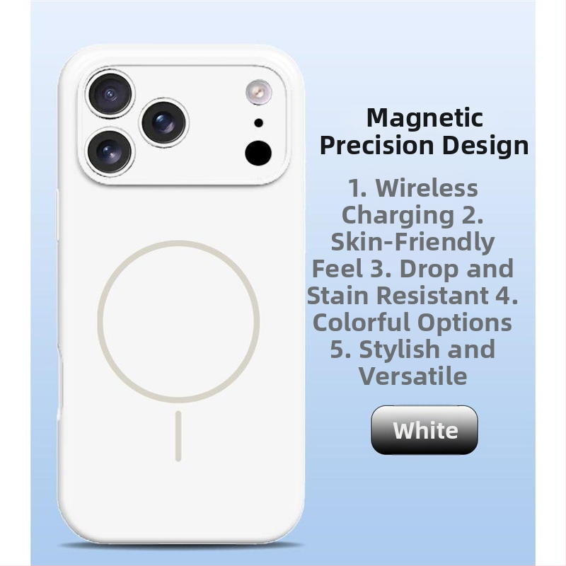 Carcasă pentru iPhone 14 Pro Max din silicon lichid, protecție totală a obiectivului, aderență magnetică puternică.