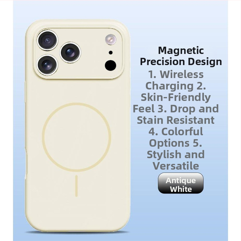 Carcasă pentru iPhone 14 Pro Max din silicon lichid, protecție totală a obiectivului, aderență magnetică puternică.