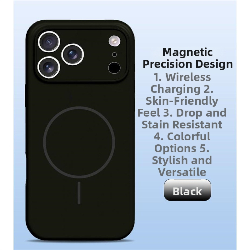 Carcasă pentru iPhone 14 Pro Max din silicon lichid, protecție totală a obiectivului, aderență magnetică puternică.