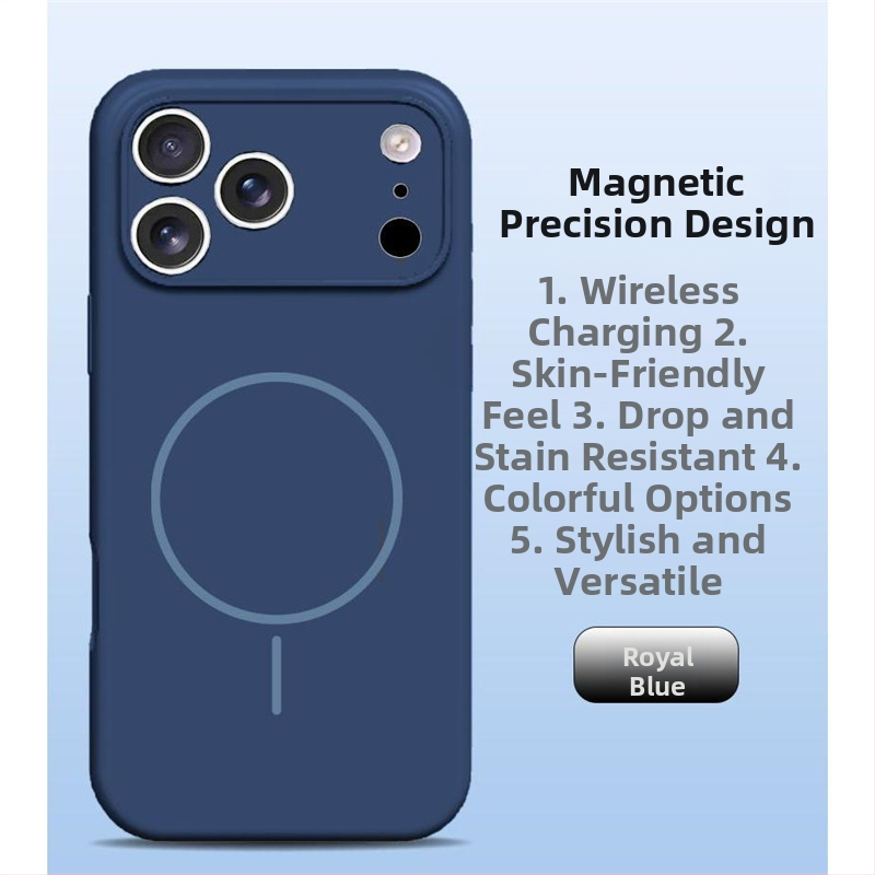 Carcasă pentru iPhone 14 Pro Max din silicon lichid, protecție totală a obiectivului, aderență magnetică puternică.