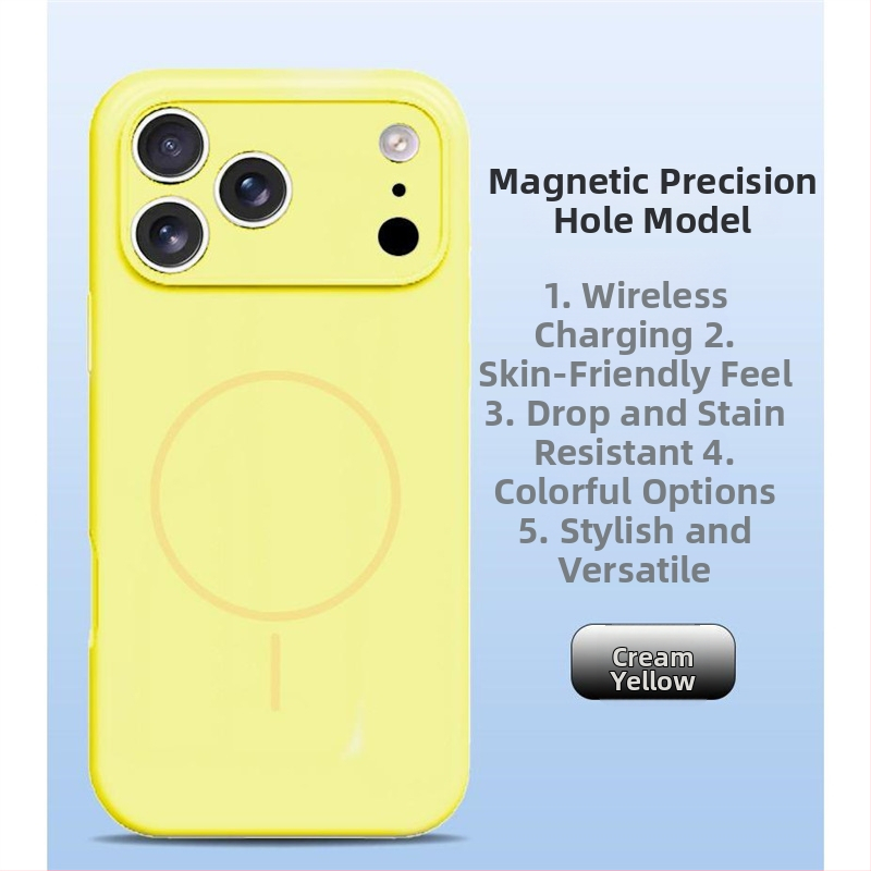 Carcasă pentru iPhone 14 Pro Max din silicon lichid, protecție totală a obiectivului, aderență magnetică puternică.