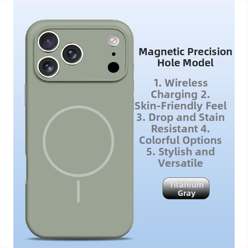 Carcasă pentru iPhone 14 Pro Max din silicon lichid, protecție totală a obiectivului, aderență magnetică puternică.