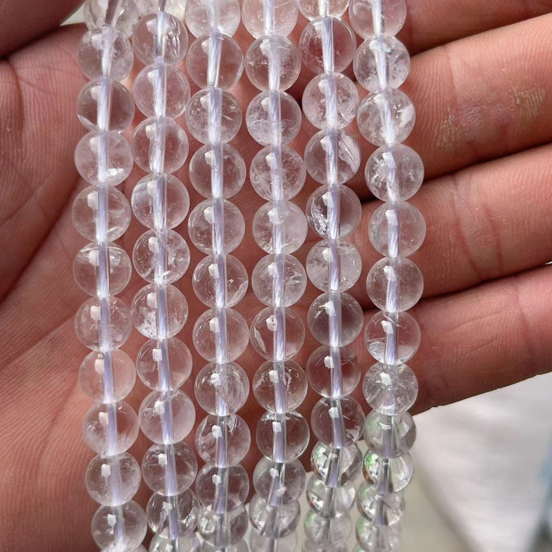 Prirodne bijele kristalne perle, 8 mm okrugle perle za narukvicu i ogrlicu, labave perle od kristala