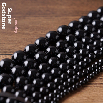 Prirodne obsidijanske okrugle perle, 6 mm, slobodne perle za DIY nakit, crni obsidijan, poluproizvod