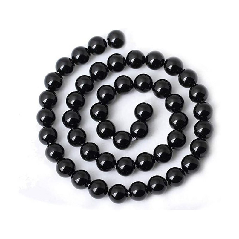 Prirodne obsidijanske okrugle perle, 6 mm, slobodne perle za DIY nakit, crni obsidijan, poluproizvod
