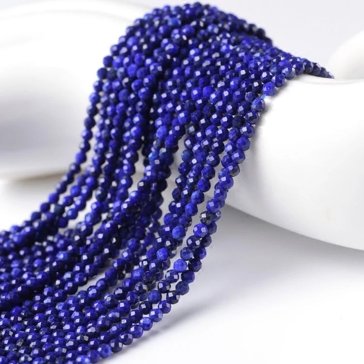 Labave perle od lazurita – ručno rezane okrugle Buddha perle za DIY nakit, polirane, proljeće 2023