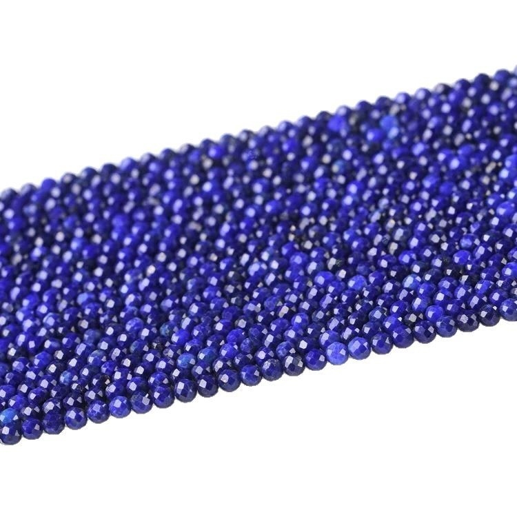 Labave perle od lazurita – ručno rezane okrugle Buddha perle za DIY nakit, polirane, proljeće 2023