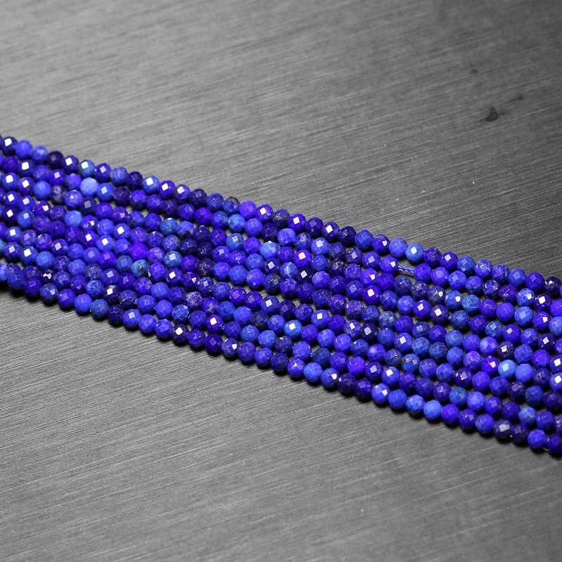 Labave perle od lazurita – ručno rezane okrugle Buddha perle za DIY nakit, polirane, proljeće 2023