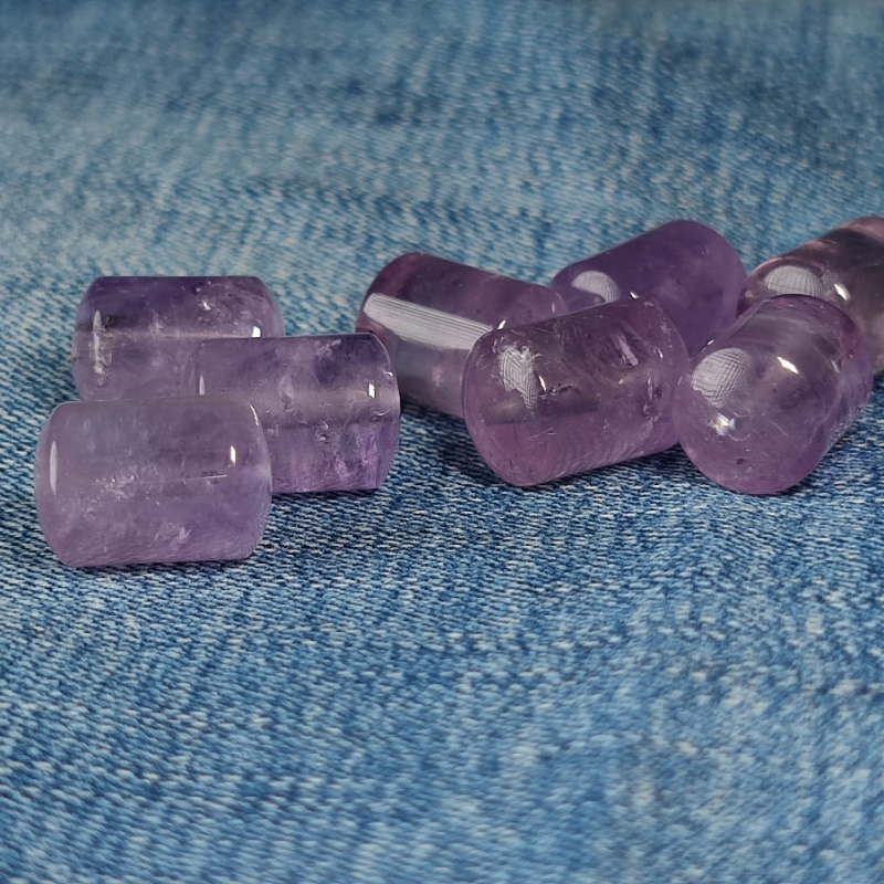 Χάντρες βαρελάκι από αμέθιστο για DIY Κοσμήματα — Χάντρες από αμέθιστο κρύσταλλο, Συσκευασία χύδην, Κατάλληλες για βραχιόλια και κολιέ, Μάρκα: Late Summer Girl
