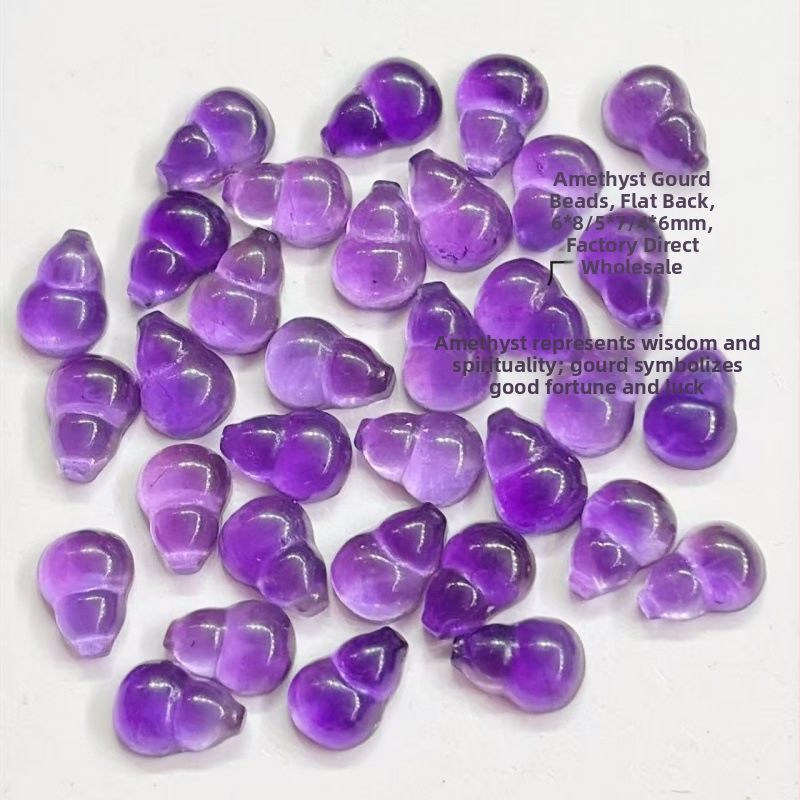 Ametisto gourdo DIY papuošalų dalys apyrankėms ir grandinėlėms, kinų stilius, kilmė Shanwei, 2025 m. vasara
